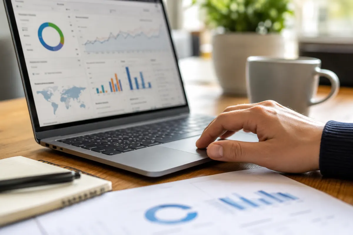 Gros plan sur un graphique de positionnement de mots-cl&eacute;s affich&eacute; dans une interface d'outil SEO