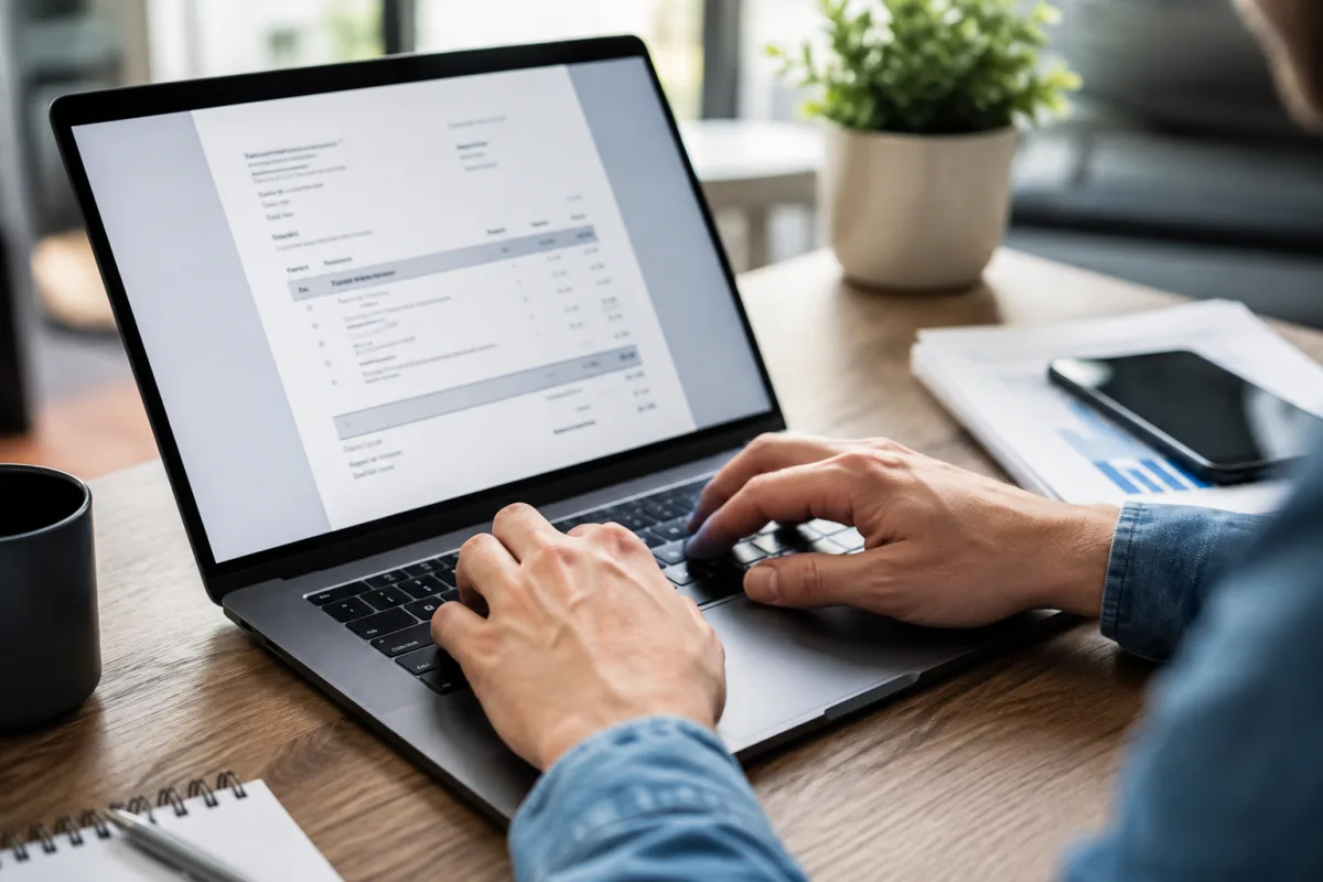 &Eacute;cran d'interface de logiciel de facturation affichant une facture num&eacute;rique pr&ecirc;te &agrave; &ecirc;tre envoy&eacute;e