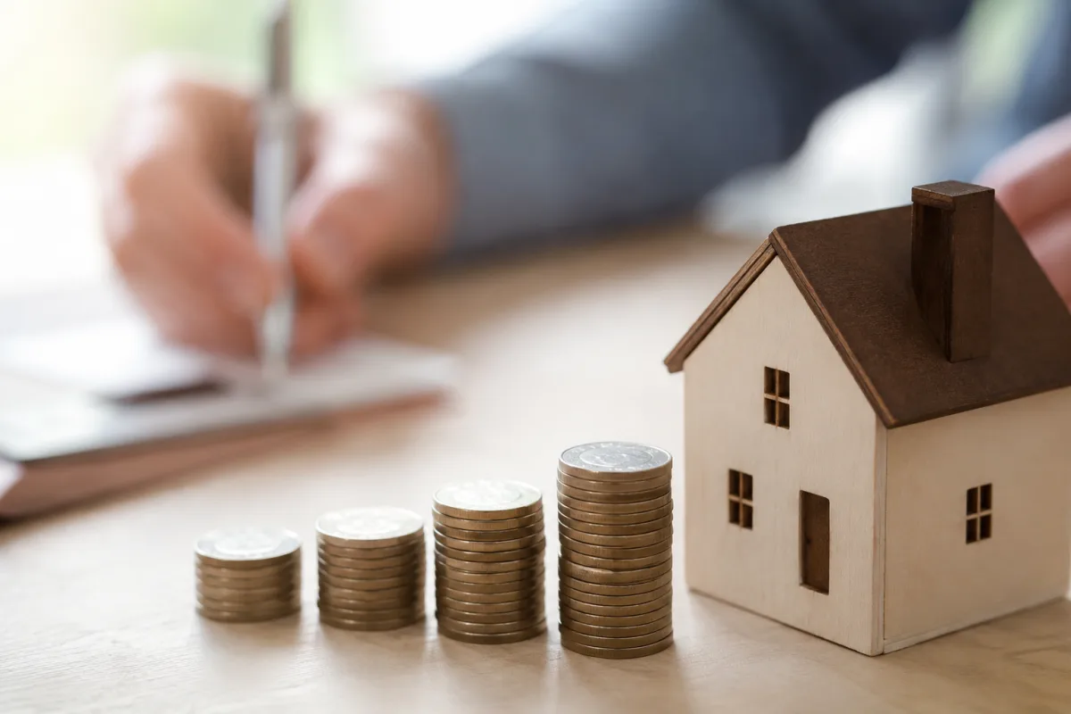 Gros plan sur un tableau de simulation de mensualit&eacute;s de cr&eacute;dit immobilier sur une feuille imprim&eacute;e